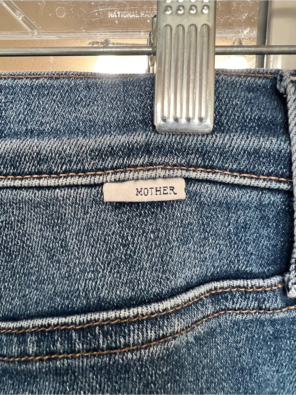 MOTHER Straight Leg Jeans in Washed Blue - Picture 3 of 5